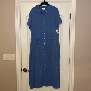 NWT Talbots Short Sleeve Tencel Shirtdress - Solid